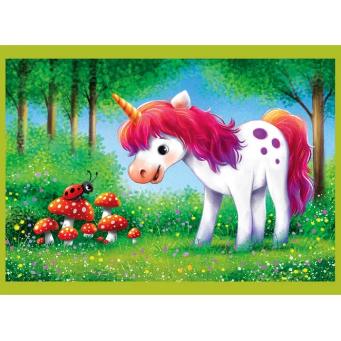 Clementoni Cartes|Illustrations|A Day With Unicorns - 1x12 + 1x16 + 1x20 + 1x24 pièces