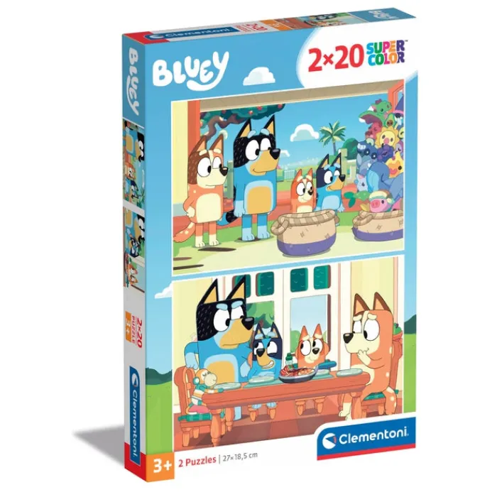 Clementoni Cartes|Autres Personnages|Bluey - 20 pièces