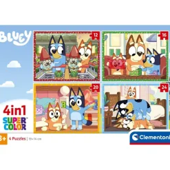Clementoni Cartes|Autres Personnages|Bluey - 1x12 + 1x16 + 1x20 + 1x24 pièces