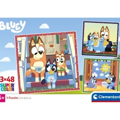 Clementoni Cartes|Autres Personnages|Bluey - 3x48 pièces