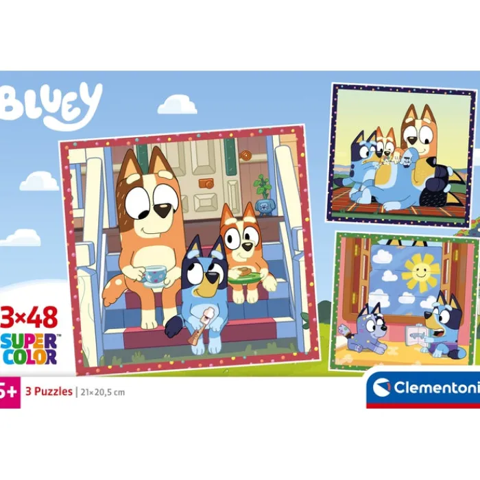 Clementoni Cartes|Autres Personnages|Bluey - 3x48 pièces