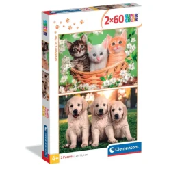 Clementoni Cartes|Animaux|Brothers In Fur - 60 pièces