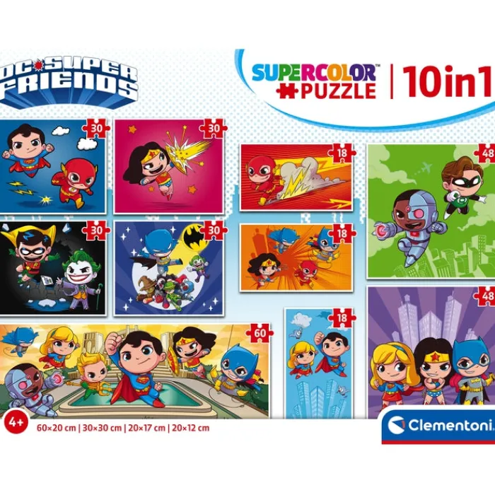 Clementoni Cartes|Dc Comics - 1x60 + 2x48 + 4x30 + 3x18 pièces