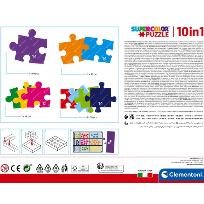 Clementoni Cartes|Dc Comics - 1x60 + 2x48 + 4x30 + 3x18 pièces