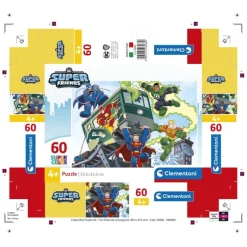 Clementoni Cartes|Dc Comics Super Friends - 60 pièces