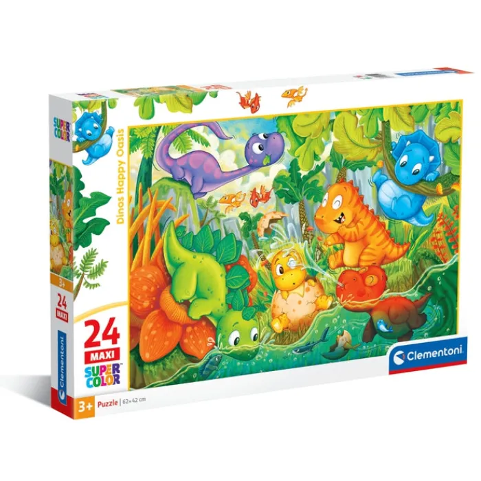 Clementoni Cartes|Illustrations|Dinos Happy Oasis - 24 pièces