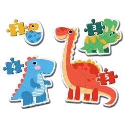 Clementoni Cartes|Illustrations|Dinosaurs - 1x3 + 1x6 + 1x9 + 1x12 pièces