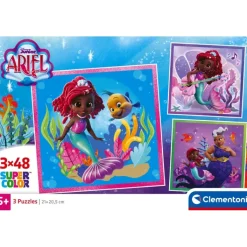 Clementoni Cartes|Princesses Disney|Disney Ariel - 3x48 pièces