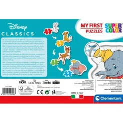 Clementoni Cartes|Personnages Disney|Disney Classic Characters - 1x3 + 1x6 + 1x9 + 1x12 pièces