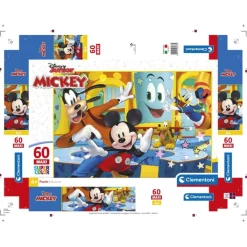 Clementoni Cartes|Personnages Disney|Disney Mickey - 60 pièces