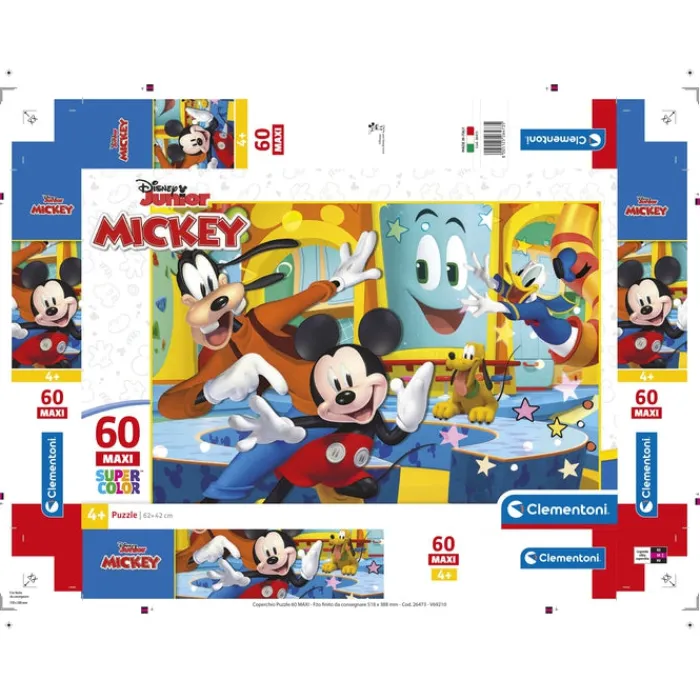 Clementoni Cartes|Personnages Disney|Disney Mickey - 60 pièces