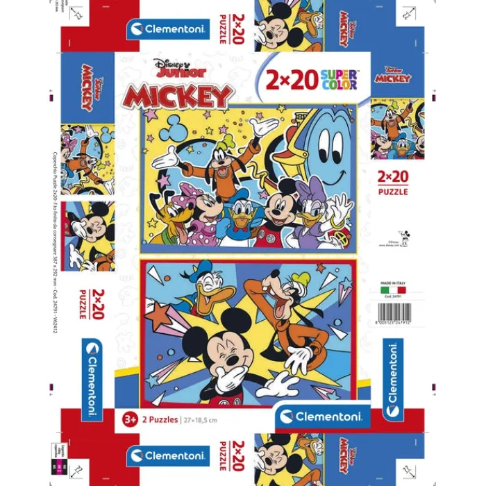 Clementoni Cartes|Personnages Disney|Disney Mickey - 2x20 pièces