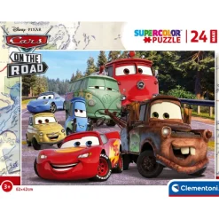 Clementoni Cartes|Personnages Disney|Disney Pixar Cars On The Road - 24 pièces
