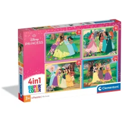Clementoni Cartes|Princesses Disney|Disney Princess - 1x12 + 1x16 + 1x20 + 1x24 pièces