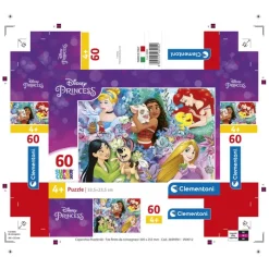 Clementoni Cartes|Princesses Disney|Disney Princesses - 60 pièces