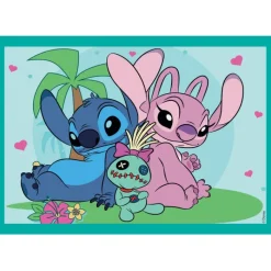 Clementoni Cartes|Personnages Disney|Disney Stitch - 1x12 + 1x16 + 1x20 + 1x24 pièces