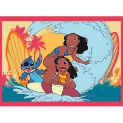 Clementoni Cartes|Personnages Disney|Disney Stitch - 1x12 + 1x16 + 1x20 + 1x24 pièces