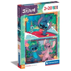 Clementoni Cartes|Personnages Disney|Disney Stitch - 2x20 pièces