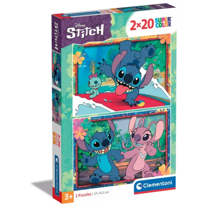 Clementoni Cartes|Personnages Disney|Disney Stitch - 2x20 pièces