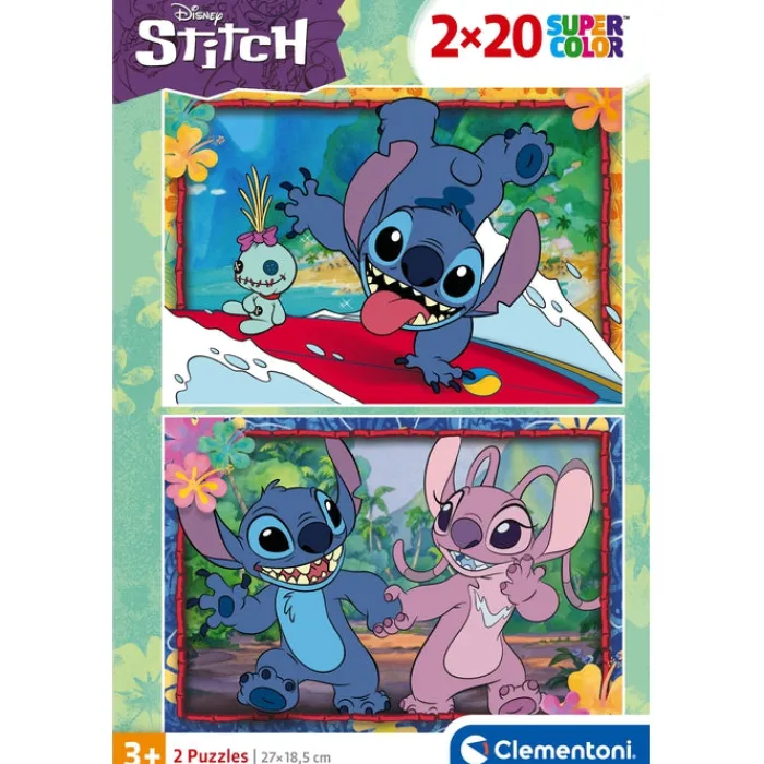 Clementoni Cartes|Personnages Disney|Disney Stitch - 2x20 pièces