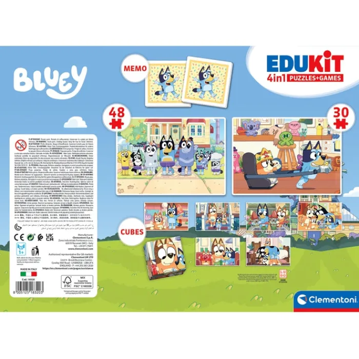 Clementoni Mémo|Edukit 4 en 1 - Bluey