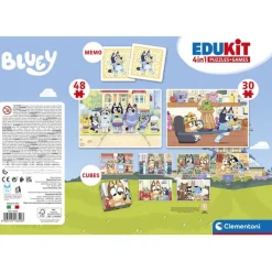 Clementoni Mémo|Edukit 4 en 1 - Bluey