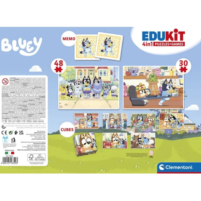 Clementoni Mémo|Edukit 4 en 1 - Bluey