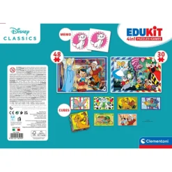 Clementoni Mémo|Edukit 4 en 1 - Disney Classic
