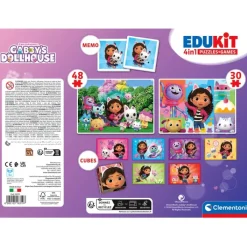 Clementoni Mémo|Edukit 4 en 1 - Gabby et la maison magique