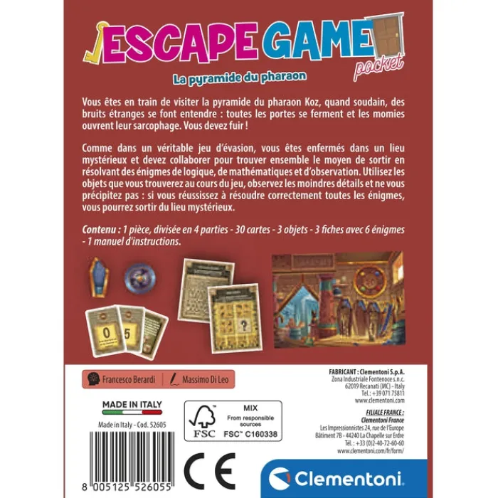 Clementoni Jeux Modernes|Escape Game - La pyramide du pharaon