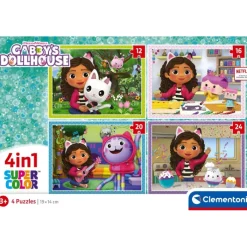 Clementoni Autres Personnages|Cartes|Gabby's Dollhouse - 1x12 + 1x16 + 1x20 + 1x24 pièces