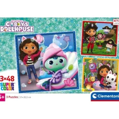 Clementoni Personnages Disney|Cartes|Gabby's Dollhouse - 3x48 pièces
