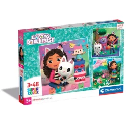 Clementoni Personnages Disney|Cartes|Gabby's Dollhouse - 3x48 pièces
