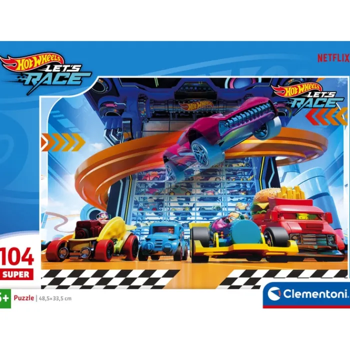 Clementoni Cartes|Autres Personnages|Hotwheels - 104 pièces