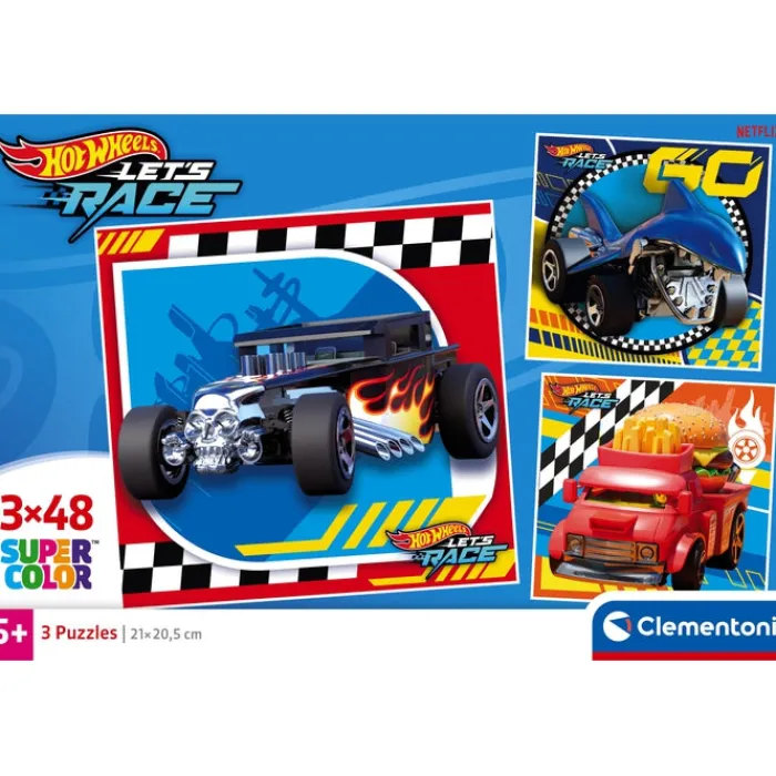 Clementoni Cartes|Autres Personnages|Hotwheels - 3x48 pièces