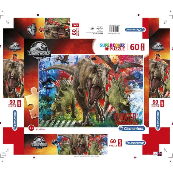 Clementoni Cartes|Autres Personnages|Jurassic World - 60 pièces