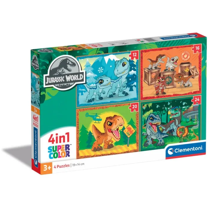 Clementoni Cartes|Autres Personnages|Jurassic World - 1x12 + 1x16 + 1x20 + 1x24 pièces