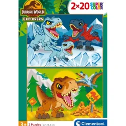 Clementoni Cartes|Animaux|Jurassic World - 2x20 pièces
