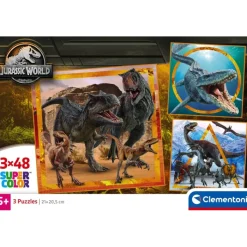 Clementoni Cartes|Animaux|Jurassic World - 3x48 pièces