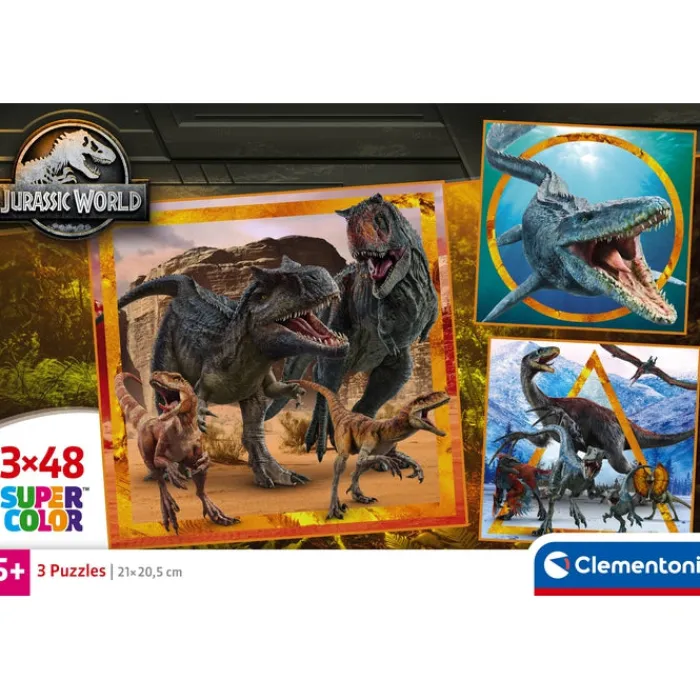 Clementoni Cartes|Animaux|Jurassic World - 3x48 pièces