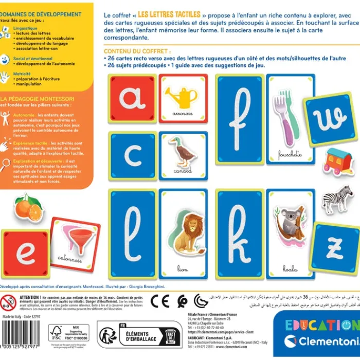 Clementoni Montessori|Les lettres tactiles - Montessori