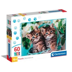 Clementoni Cartes|Animaux|Lovely Kitty Twins - 60 pièces