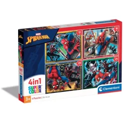 Clementoni Cartes|Marvel Spiderman - 1x12 + 1x16 + 1x20 + 1x24 pièces
