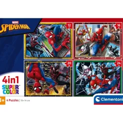 Clementoni Cartes|Marvel Spiderman - 1x12 + 1x16 + 1x20 + 1x24 pièces