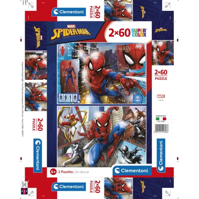 Clementoni Cartes|Marvel Spider-Man - 2x60 pièces