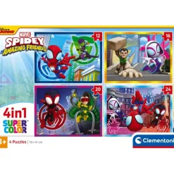 Clementoni Cartes|Marvel Spidey And His Amazing Friends - 1x12 + 1x16 + 1x20 + 1x24 pièces