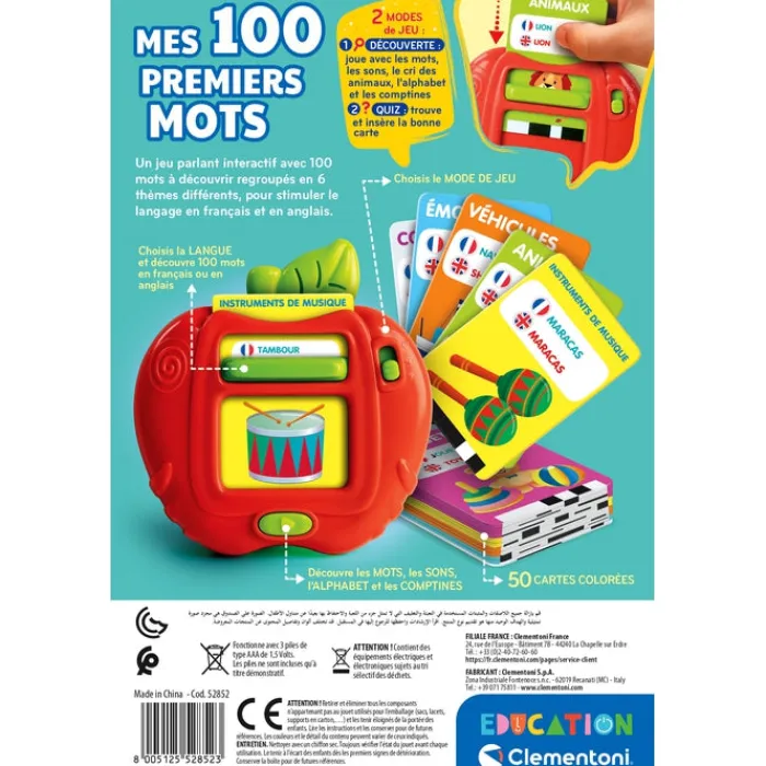 Clementoni L'Alphabet Et Les Mots|Mes 100 premiers mots bilingues