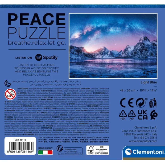 Clementoni Football|Vintage|Peace Puzzle - Light Blue - 500 pièces