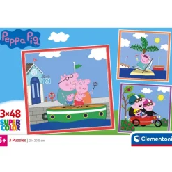 Clementoni Personnages Disney|Cartes|Peppa Pig - 3x48 pièces