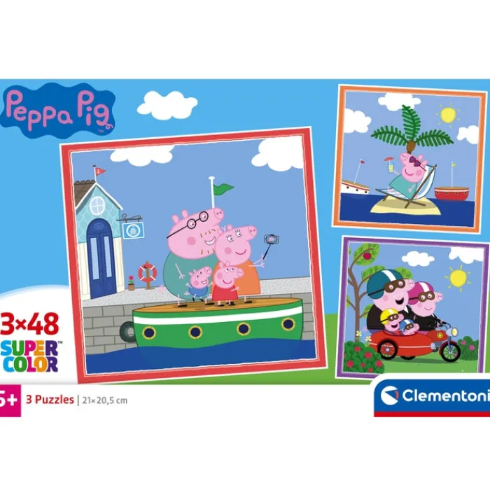 Clementoni Personnages Disney|Cartes|Peppa Pig - 3x48 pièces
